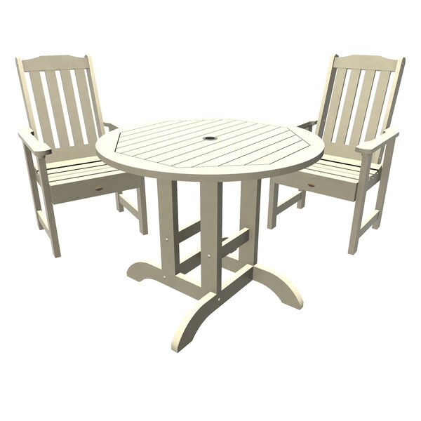Highwood Usa Lehigh 3pc Round Outdoor Patio Furniture Dining Set AD-DNL36-WAE - main